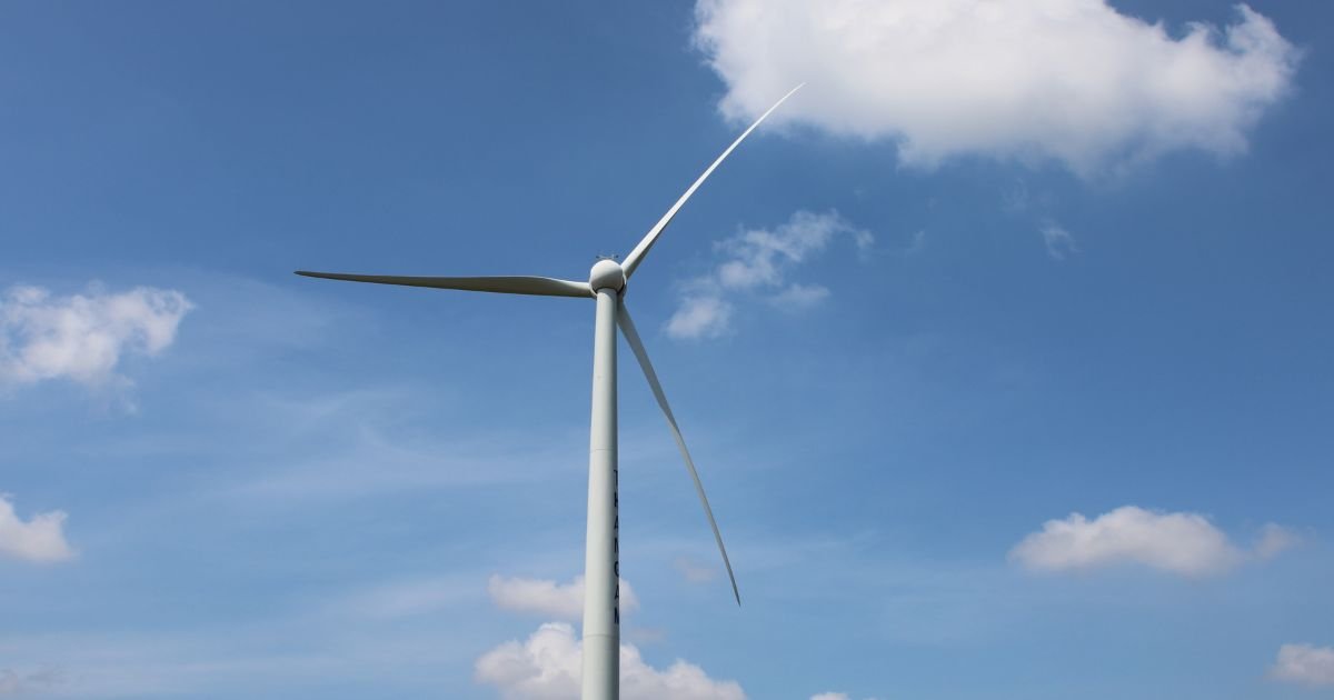 a white wind turbine